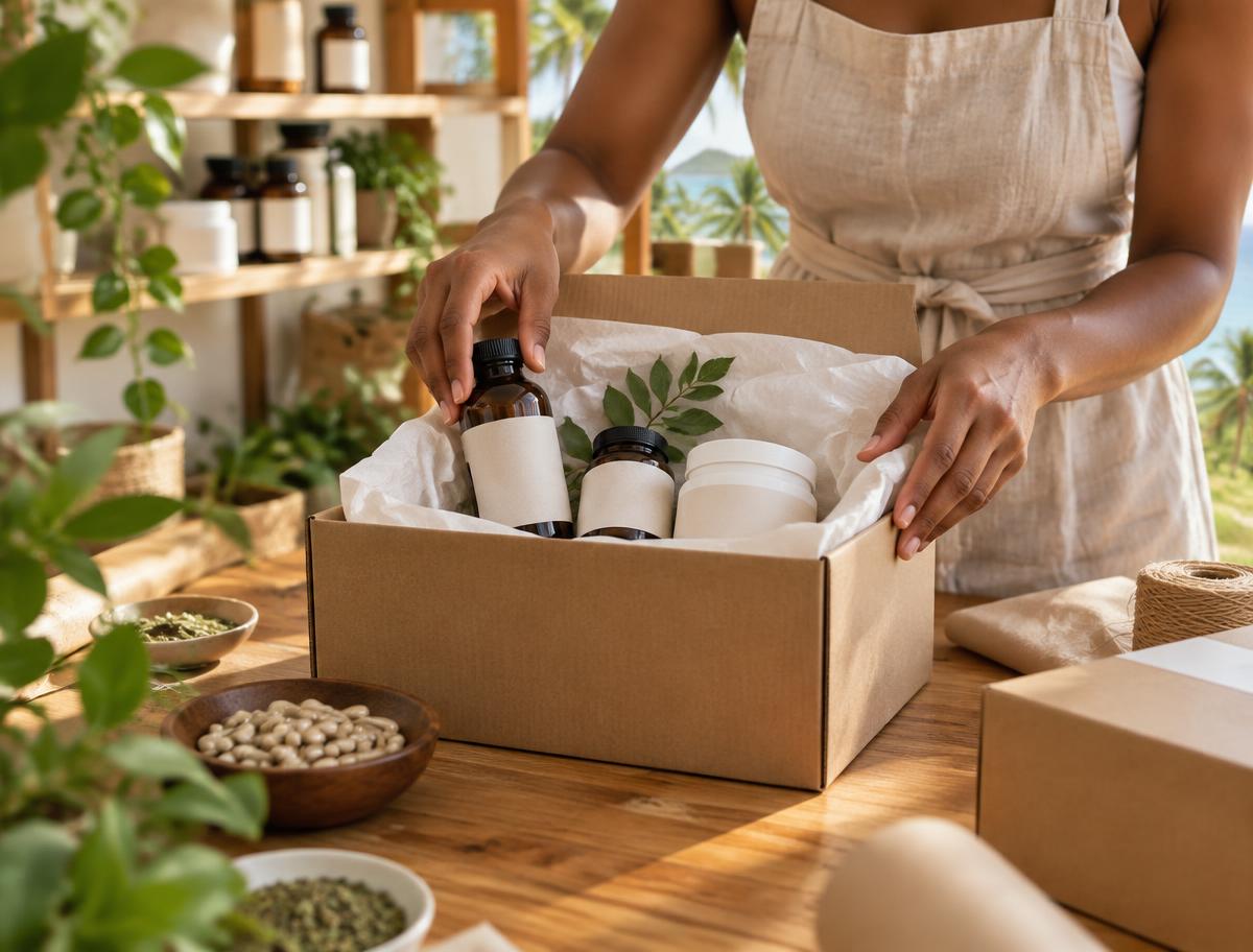 A Col Products wellness order being carefully packed